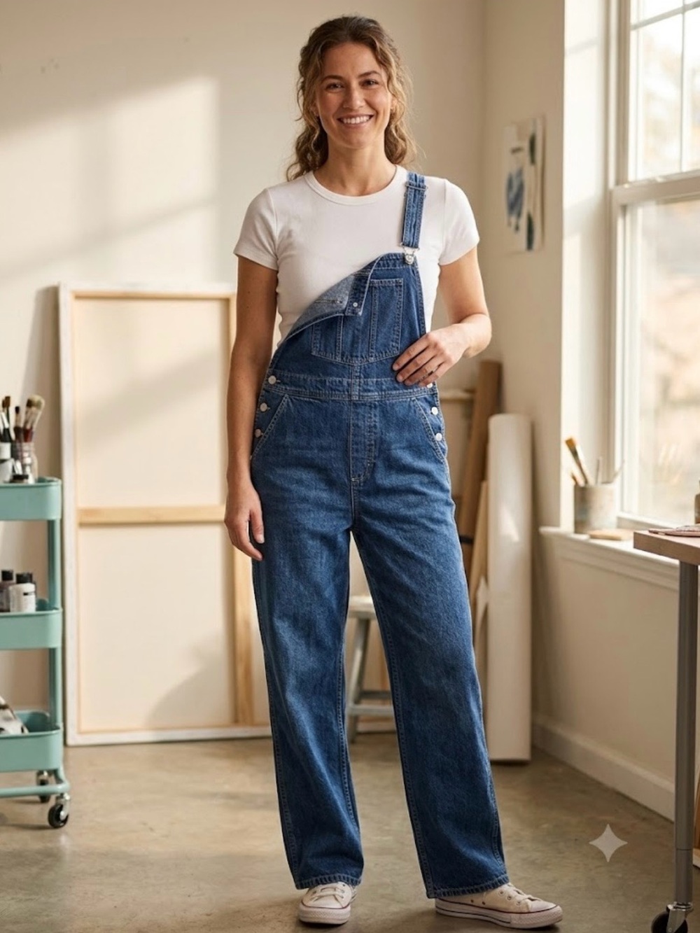ASOS Classic Blue Denim Women's Overalls - Relaxed Fit